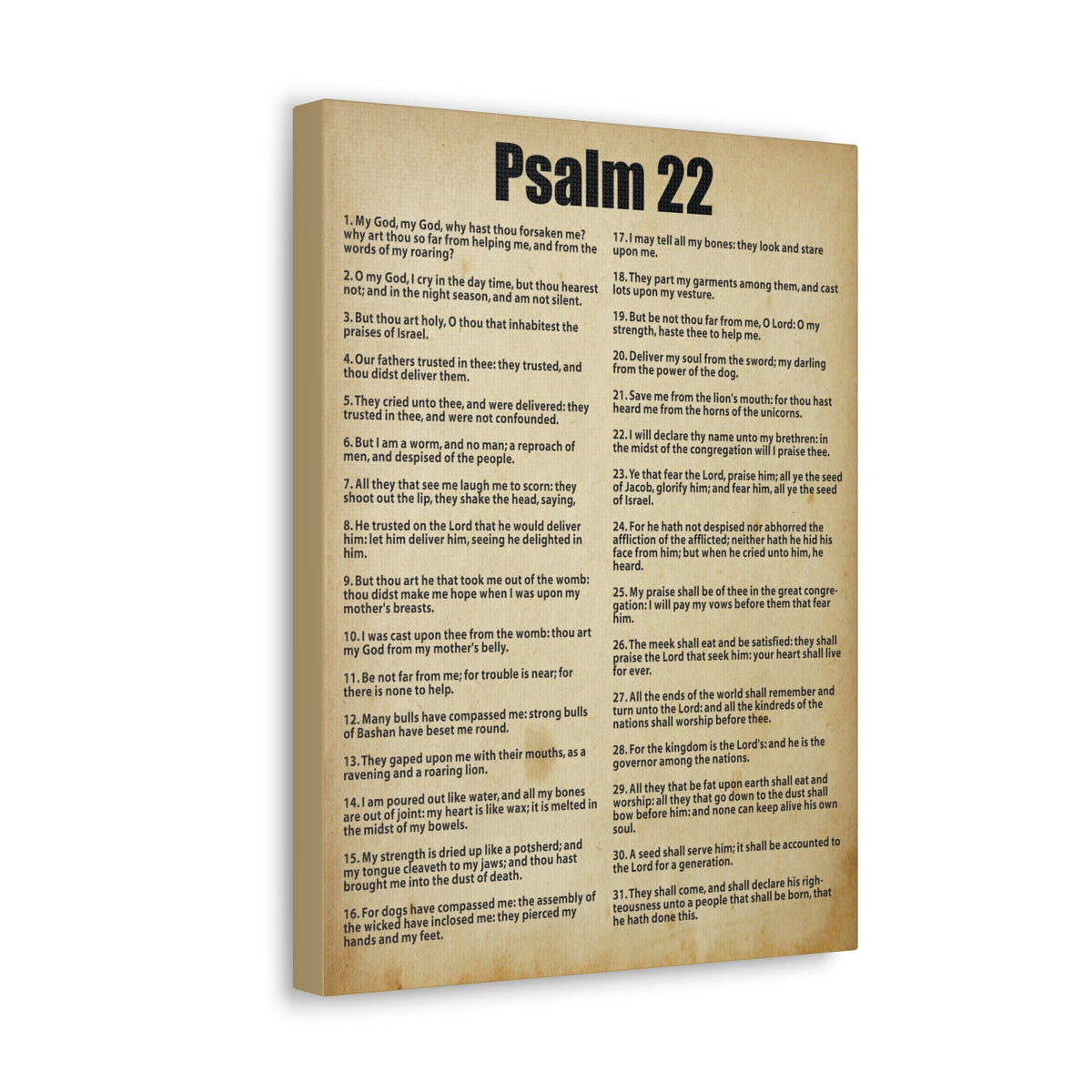 Scripture Canvas Desperate For God's Help Psalm 22 Christian Wall Art Bible Verse Print Ready to Hang-Express Your Love Gifts