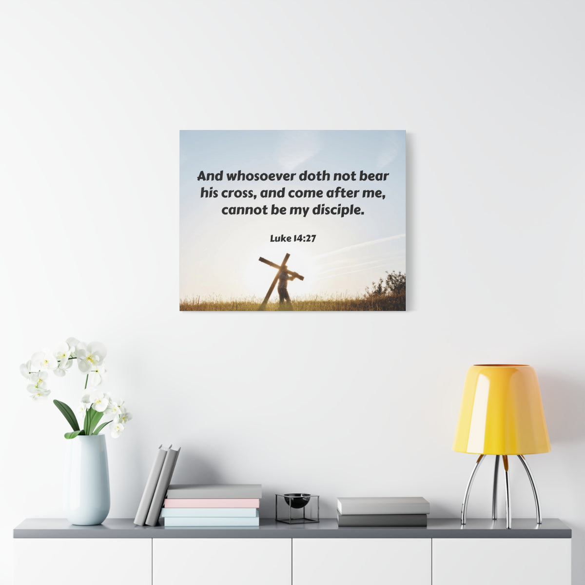 Scripture Walls Cross Luke 14:27 Bible Verse Canvas Christian Wall Art Ready to Hang-Express Your Love Gifts