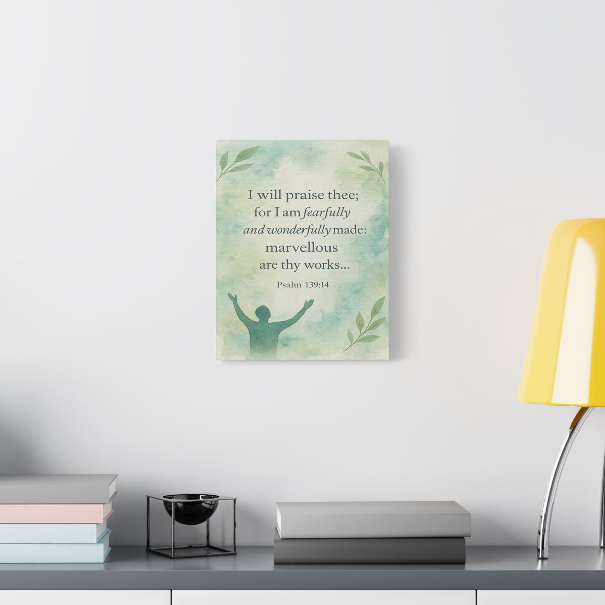 Bible Verse Canvas Psalm 139:14 Christian Home Décor Wall Art Scripture Ready to Hang Faith Print-Express Your Love Gifts