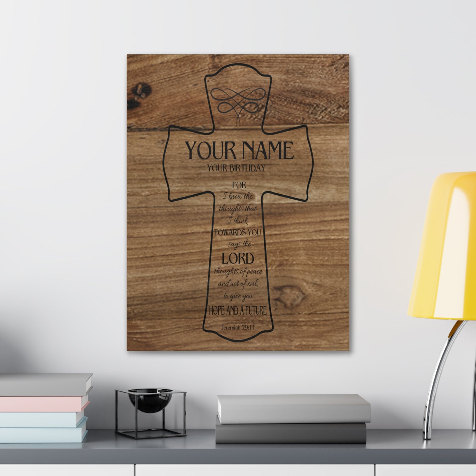 Scripture Walls Personalized Hope and a Future Jeremiah 29:11 Bible Chapter Canvas Christian Wall Art Ready to Hang-Express Your Love Gifts