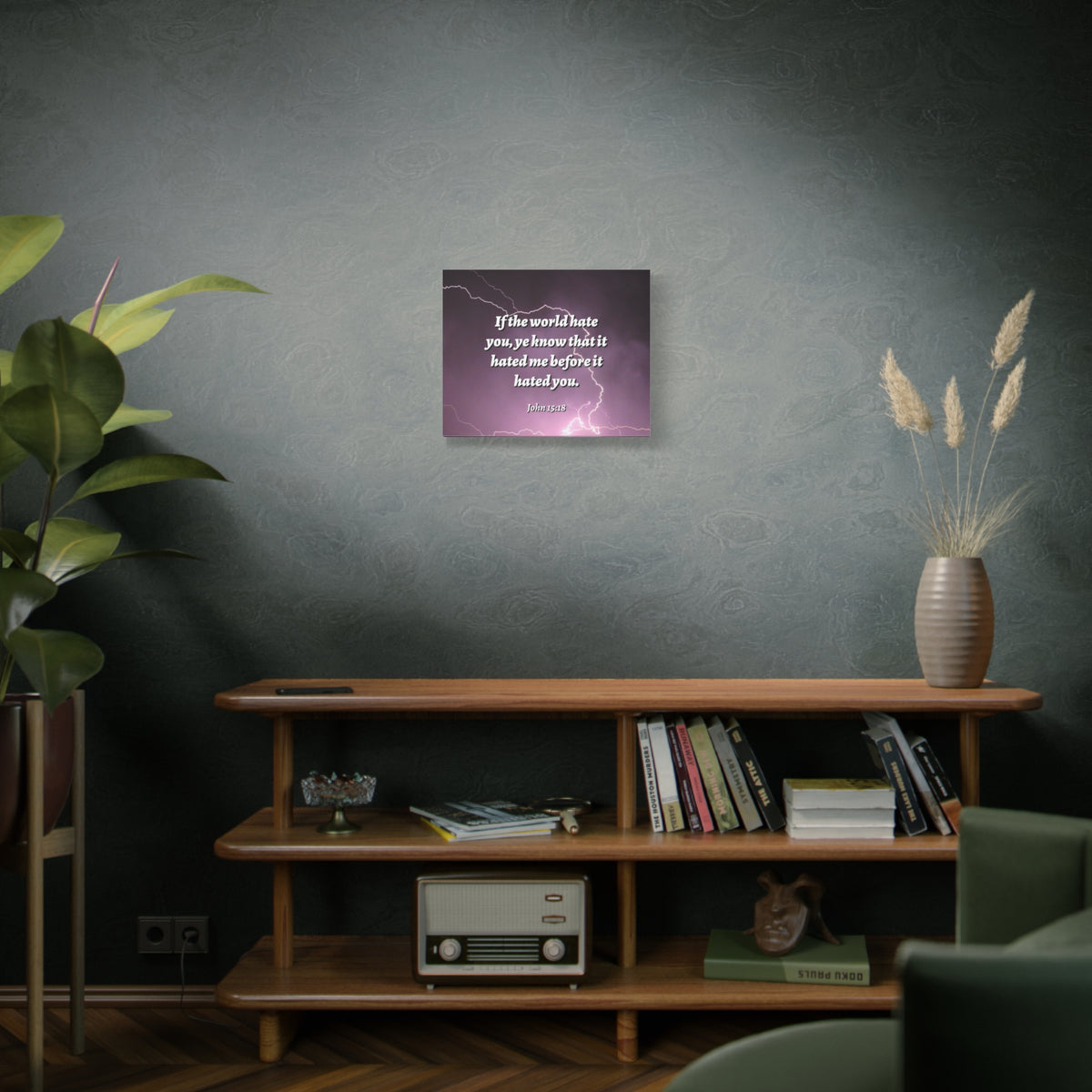 Scripture Canvas The World John 15:18 Christian Wall Art Bible Verse Print Ready to Hang-Express Your Love Gifts