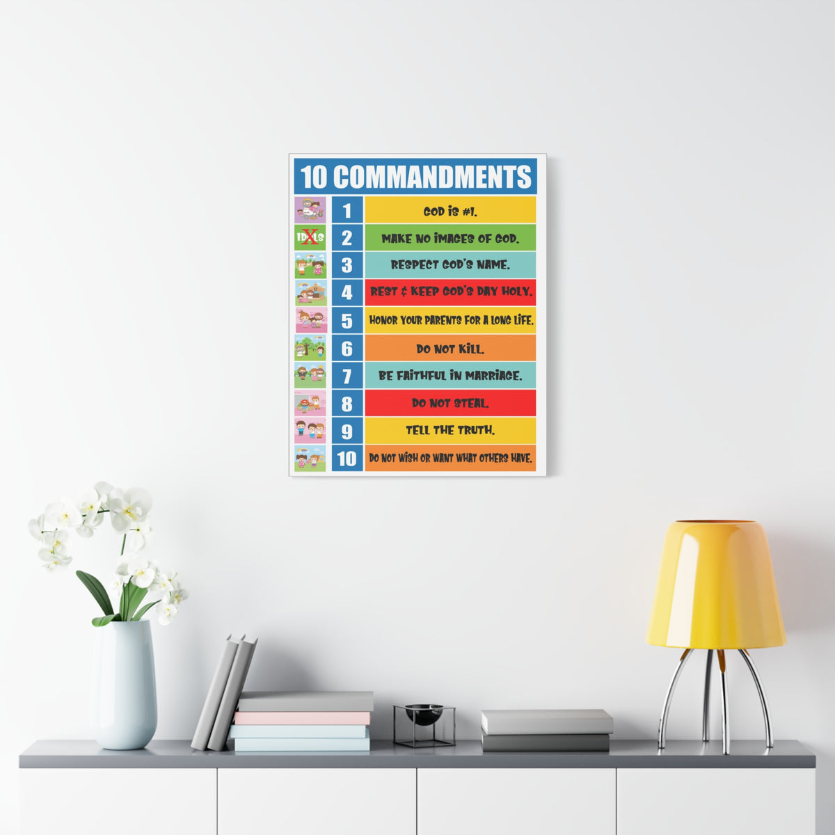 10 Commandments Christian Home Decor Scripture Art-Express Your Love Gifts