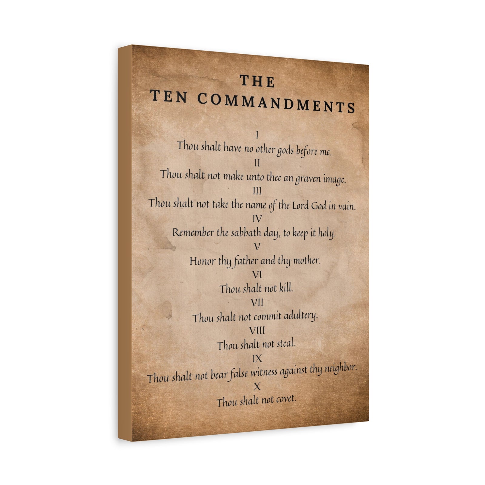 Scripture Canvas 10 Commandments Christian Wall Art Bible Verse Print Ready to Hang-Express Your Love Gifts
