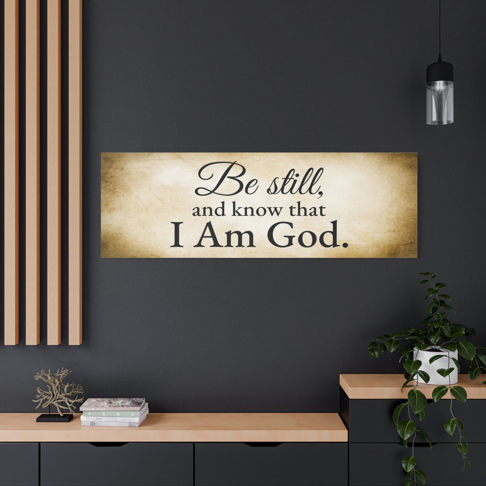 Scripture Walls Be Still Psalm 46:10 Gold Bible Verse Canvas Christian Wall Art Ready to Hang Unframed-Express Your Love Gifts