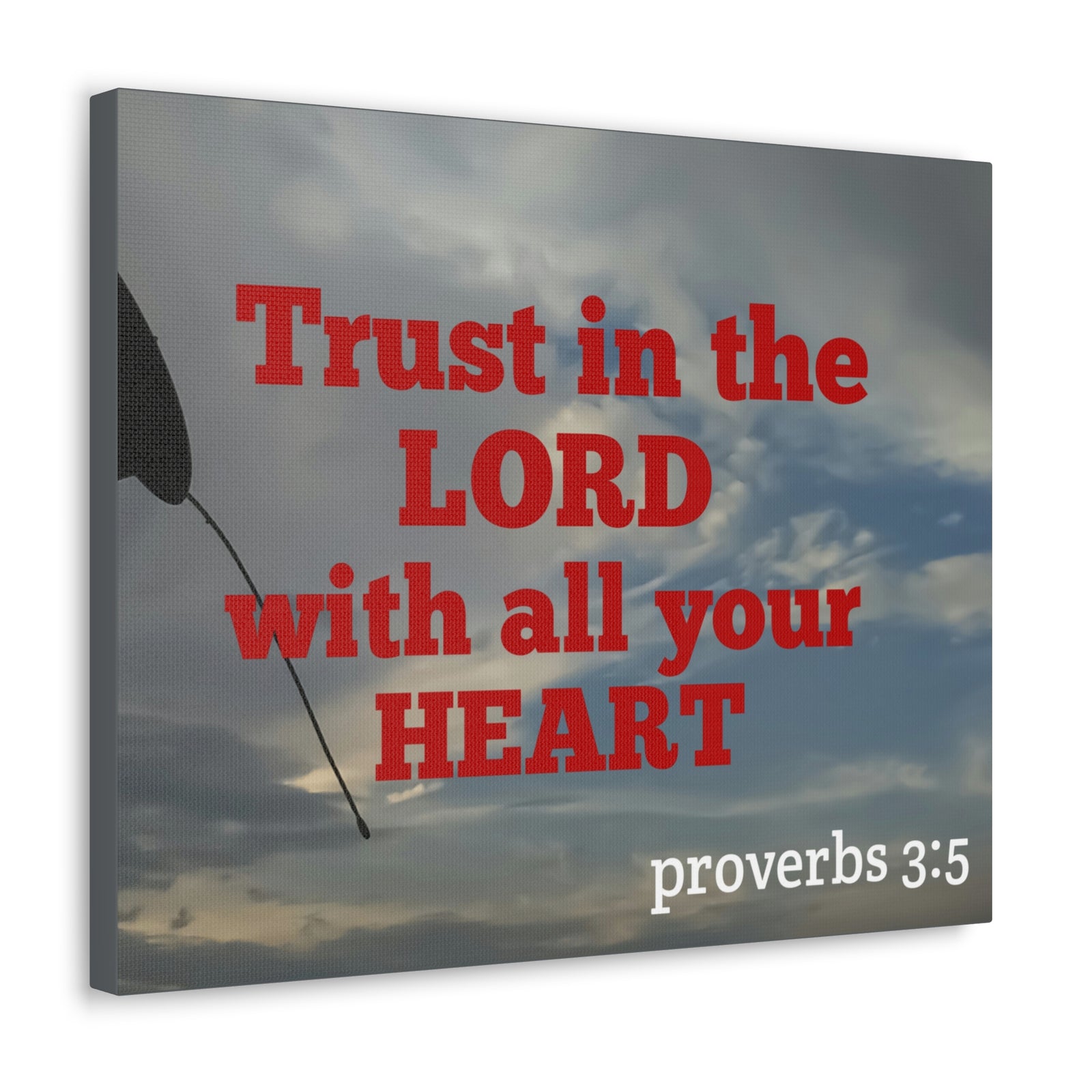 Scripture Walls With All Your Heart Proverbs 3:5 Bible Verse Canvas Christian Wall Art Ready to Hang-Express Your Love Gifts