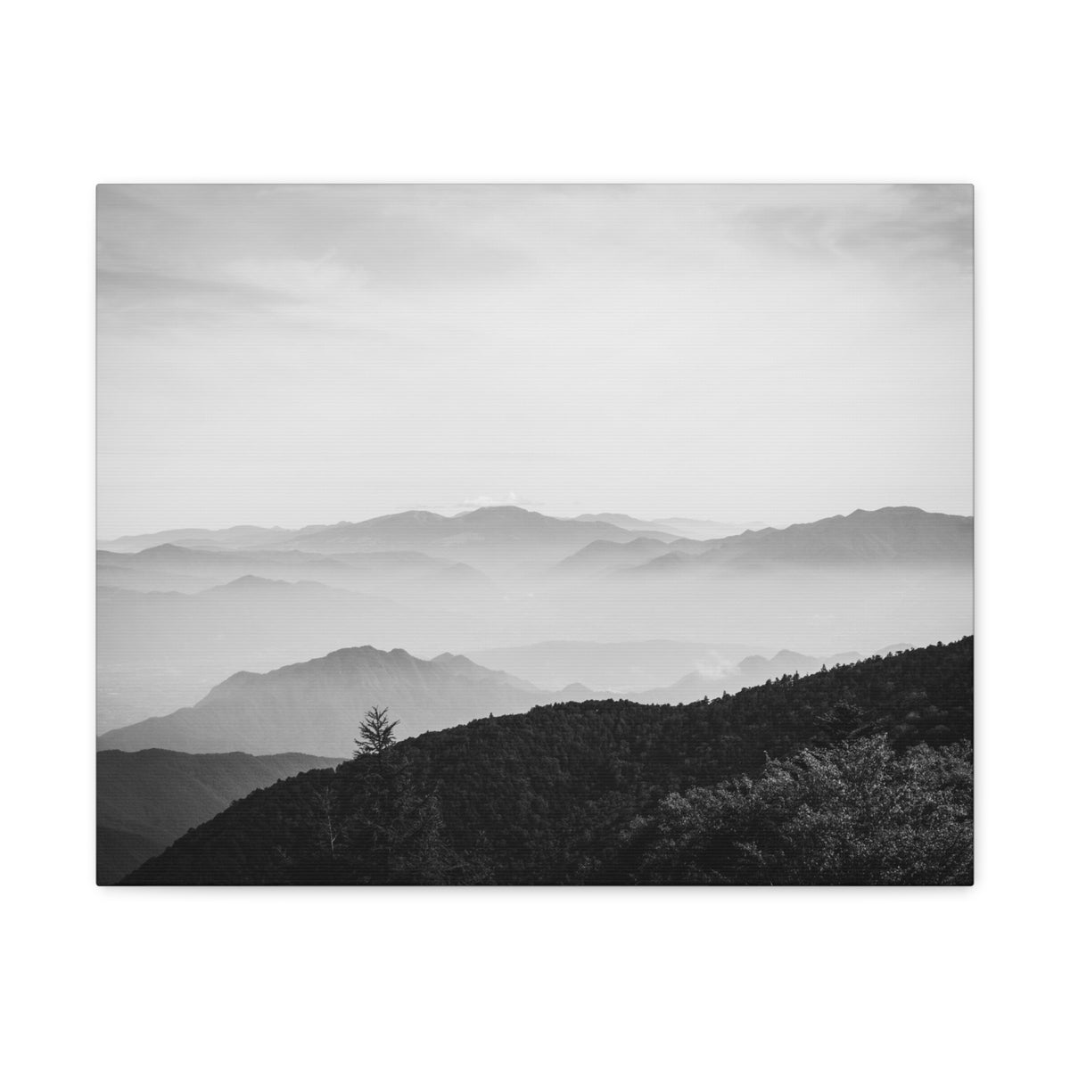 Misty Mountains Forest Nature Wilderness Photography Canvas Wall Art for Home Decor Ready-to-Hang-Express Your Love Gifts