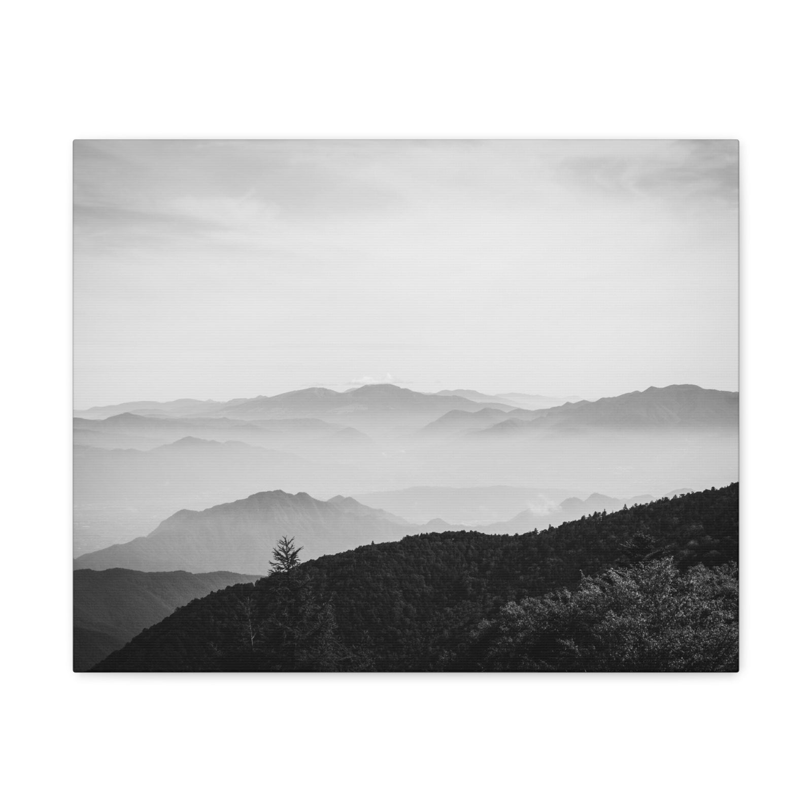 Misty Mountains Forest Nature Wilderness Photography Canvas Wall Art for Home Decor Ready-to-Hang-Express Your Love Gifts