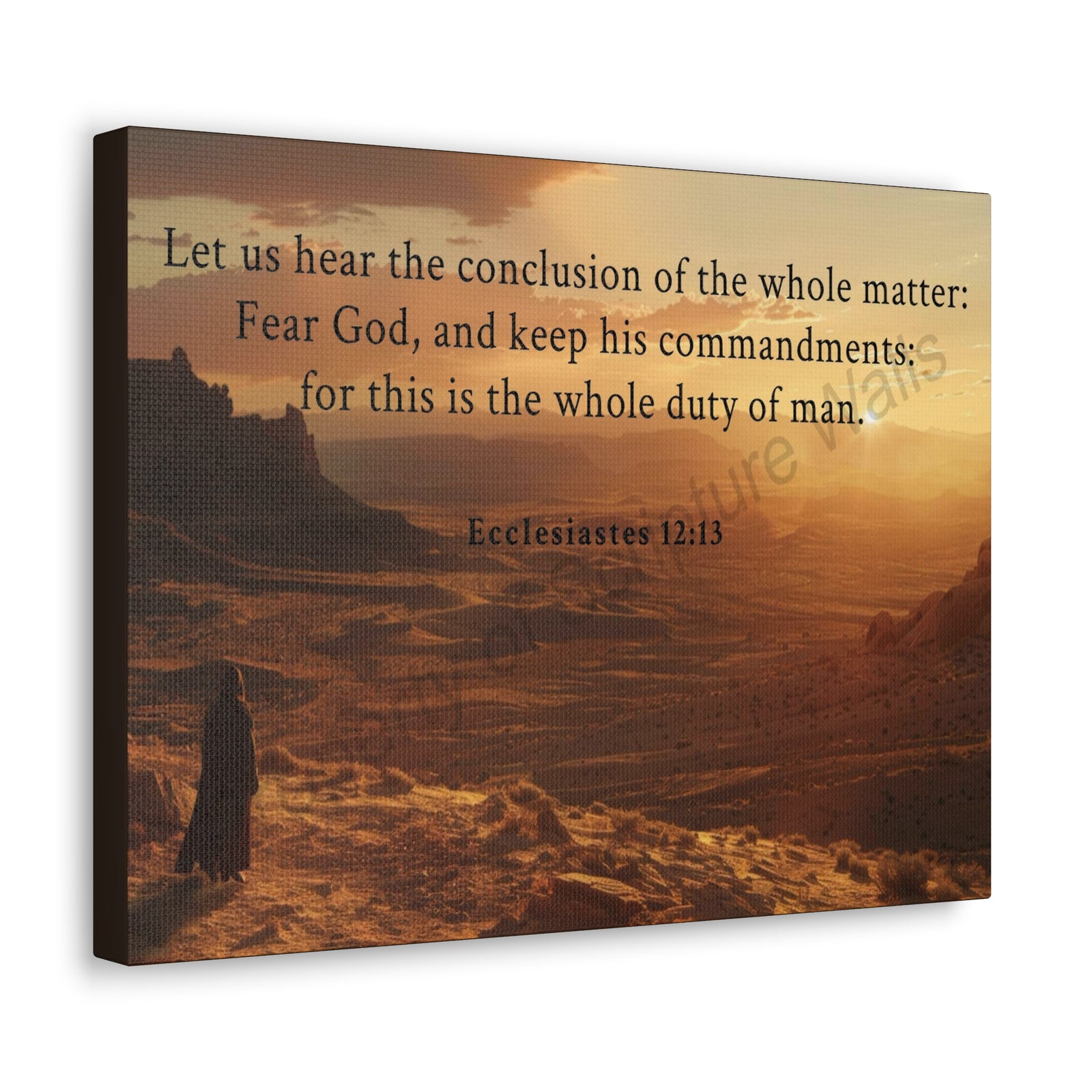 Scripture Walls Ecclesiastes 12:13 Bible Verse Canvas Christian Wall Art Ready to Hang Unframed-Express Your Love Gifts