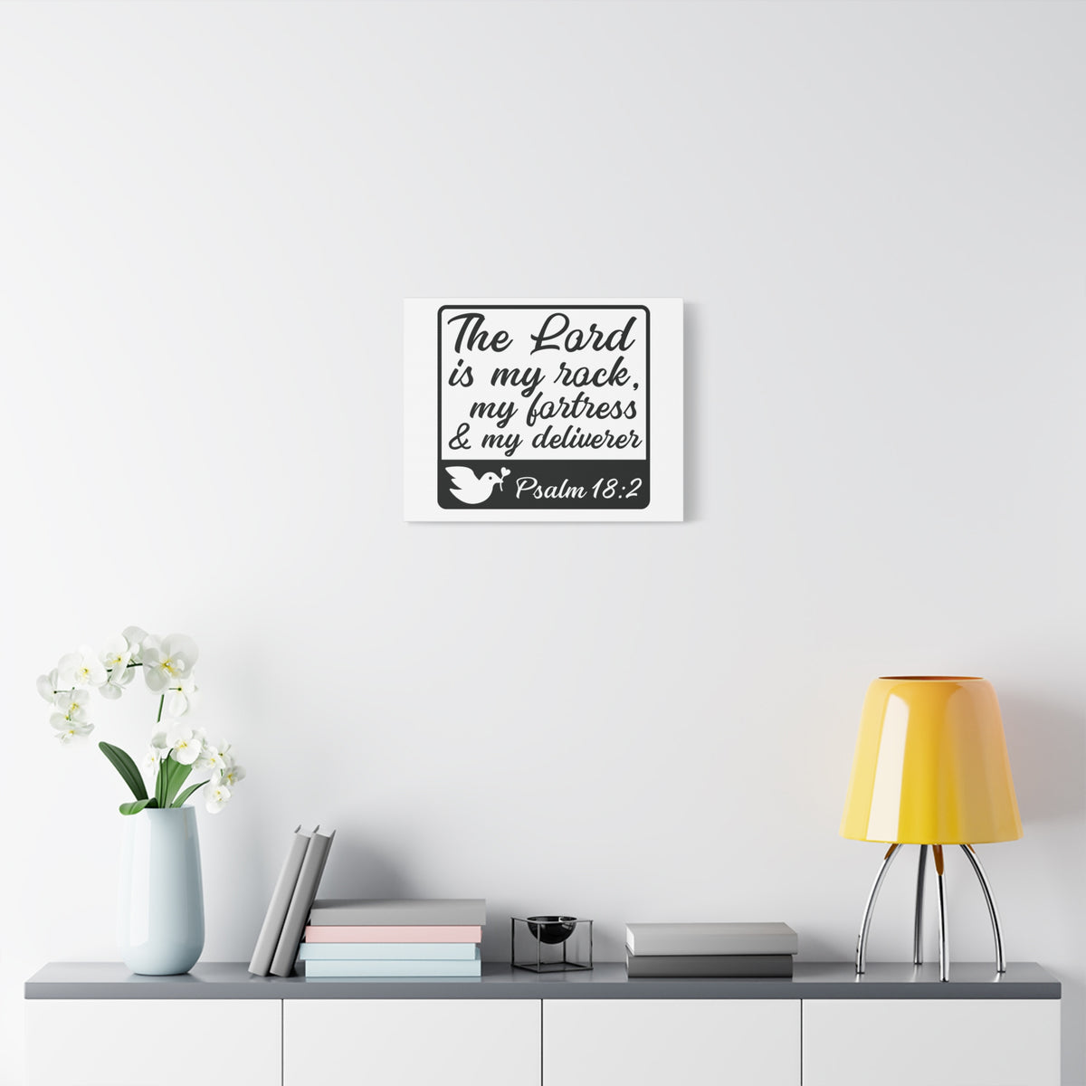 Scripture Canvas The Lord Is Psalm 18:2 Christian Wall Art Bible Verse Print Ready to Hang-Express Your Love Gifts
