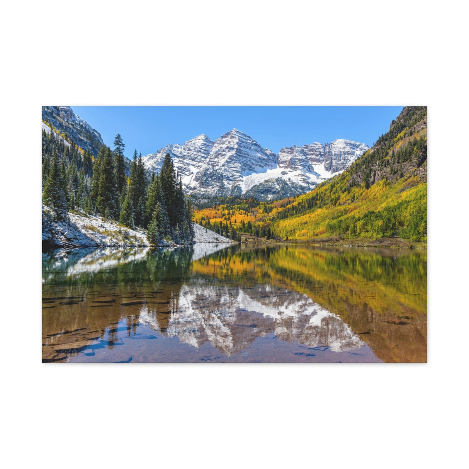 Forest Lake Mountains Nature Wilderness Photography Canvas Wall Art for Home Decor Ready-to-Hang-Express Your Love Gifts