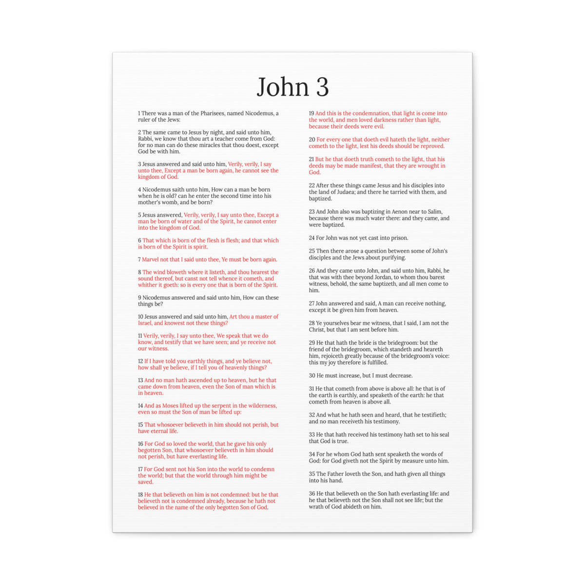Scripture Walls John 3 Jesus and Nicodemus White Christian Wall Art Print Ready to Hang Unframed-Express Your Love Gifts