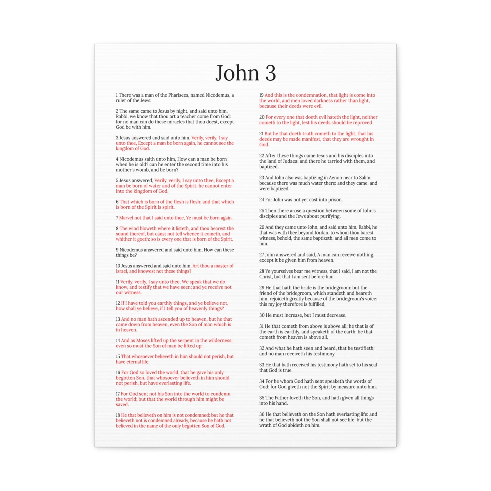 Scripture Walls John 3 Jesus and Nicodemus White Christian Wall Art Print Ready to Hang Unframed-Express Your Love Gifts