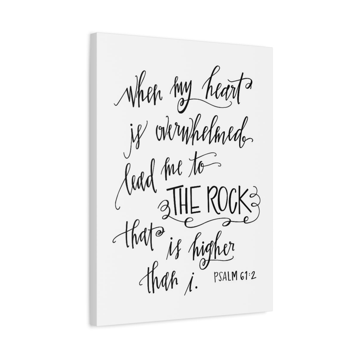 Scripture Canvas Higher Than I Psalm 61:2 Christian Wall Art Bible Verse Print Ready to Hang-Express Your Love Gifts