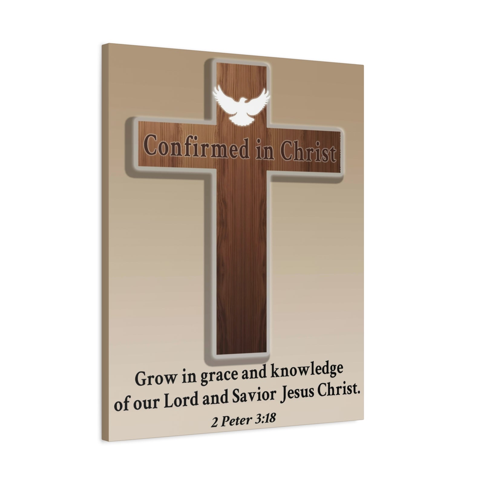 Scripture Walls 2 Peter 3:18 Confirmed in Christ Cross Bible Canvas Christian Wall Art Ready to Hang Unframed-Express Your Love Gifts