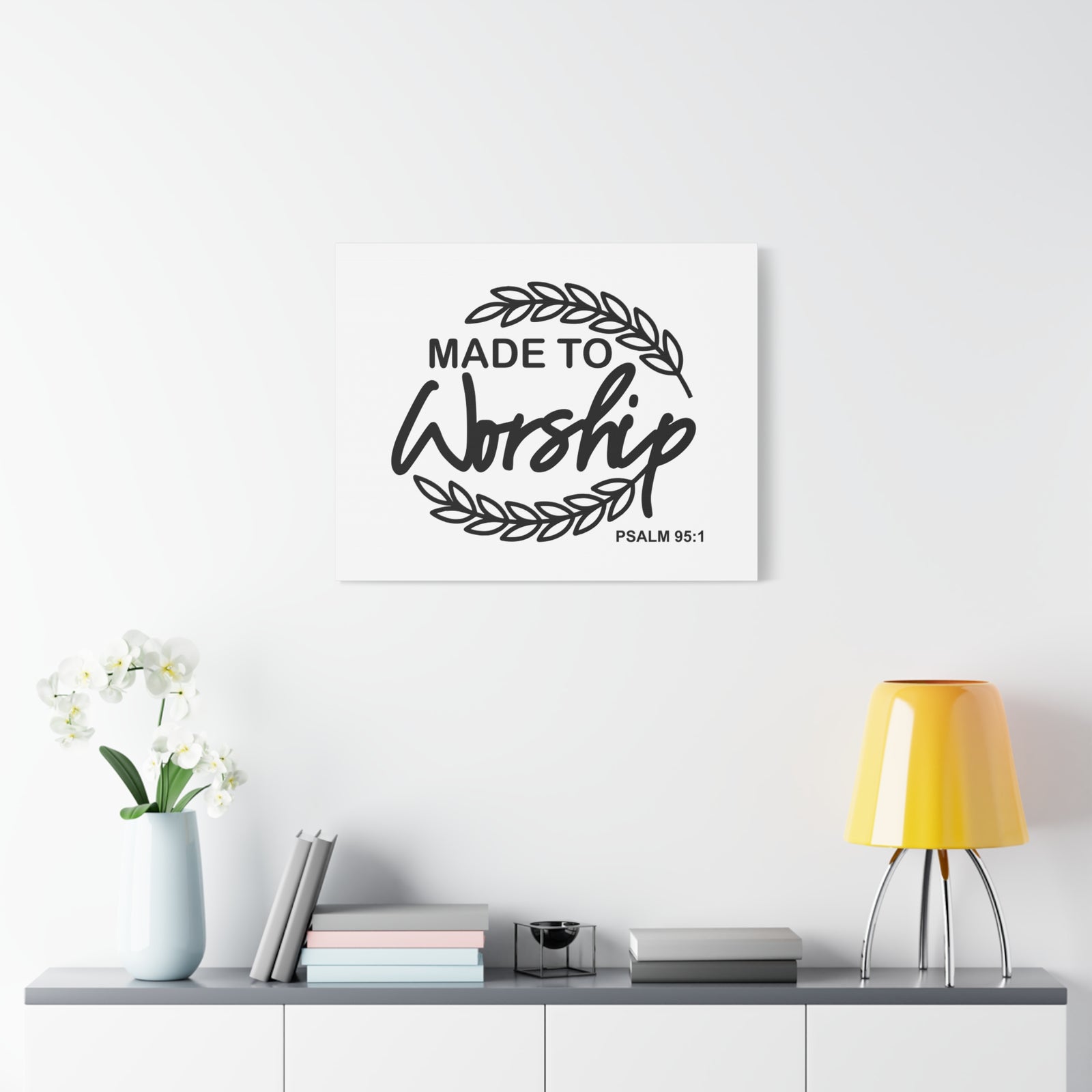 Scripture Canvas Made To Worship Psalm 95:1 Christian Wall Art Bible Verse Print Ready to Hang-Express Your Love Gifts