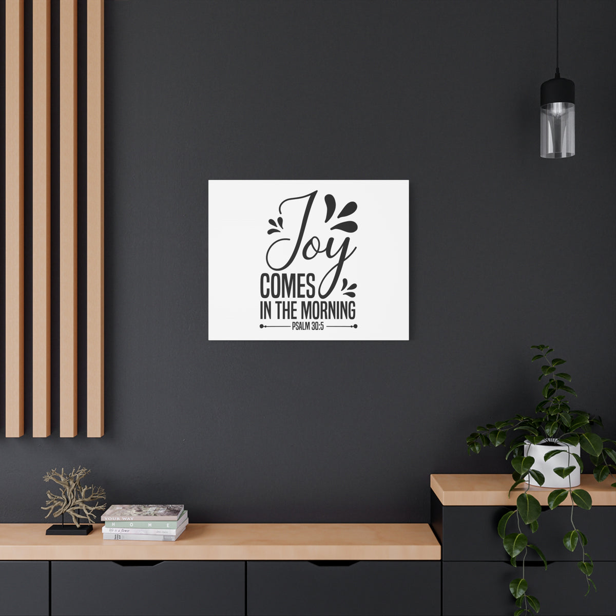Scripture Canvas Joy Psalm 30:5 Christian Wall Art Bible Verse Print Ready to Hang-Express Your Love Gifts