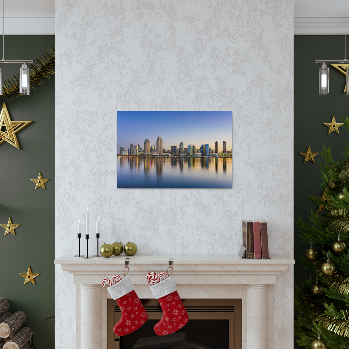 San Diego Daytime Skyline Canvas Artwork High-Quality Breathtaking Stunning Cityscape for Home Decor Ready to Hang-Express Your Love Gifts