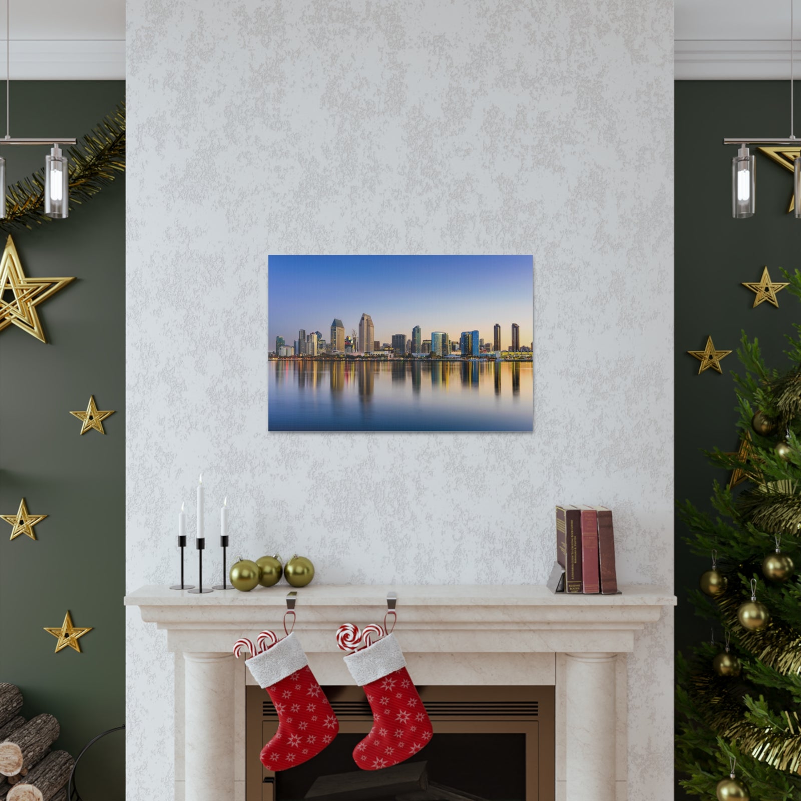 San Diego Daytime Skyline Canvas Artwork High-Quality Breathtaking Stunning Cityscape for Home Decor Ready to Hang-Express Your Love Gifts