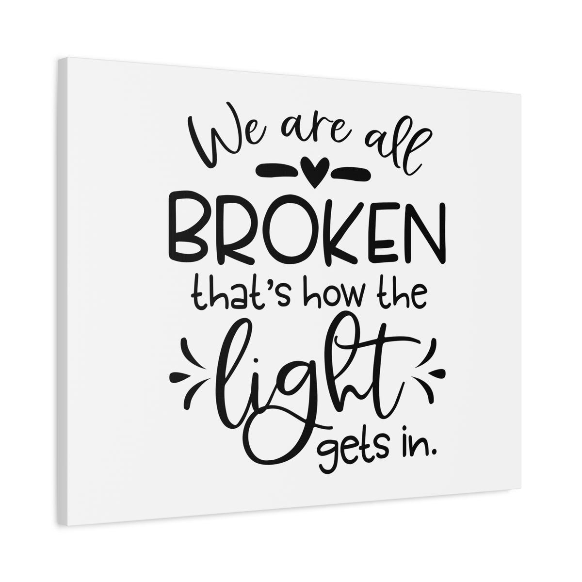 Scripture Canvas How The Light Gets In Psalm 51:17 Christian Wall Art Bible Verse Print Ready to Hang-Express Your Love Gifts