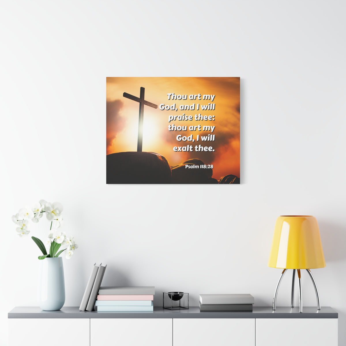Scripture Canvas Exalt Psalm 118:28 Christian Wall Art Bible Verse Print Ready to Hang-Express Your Love Gifts