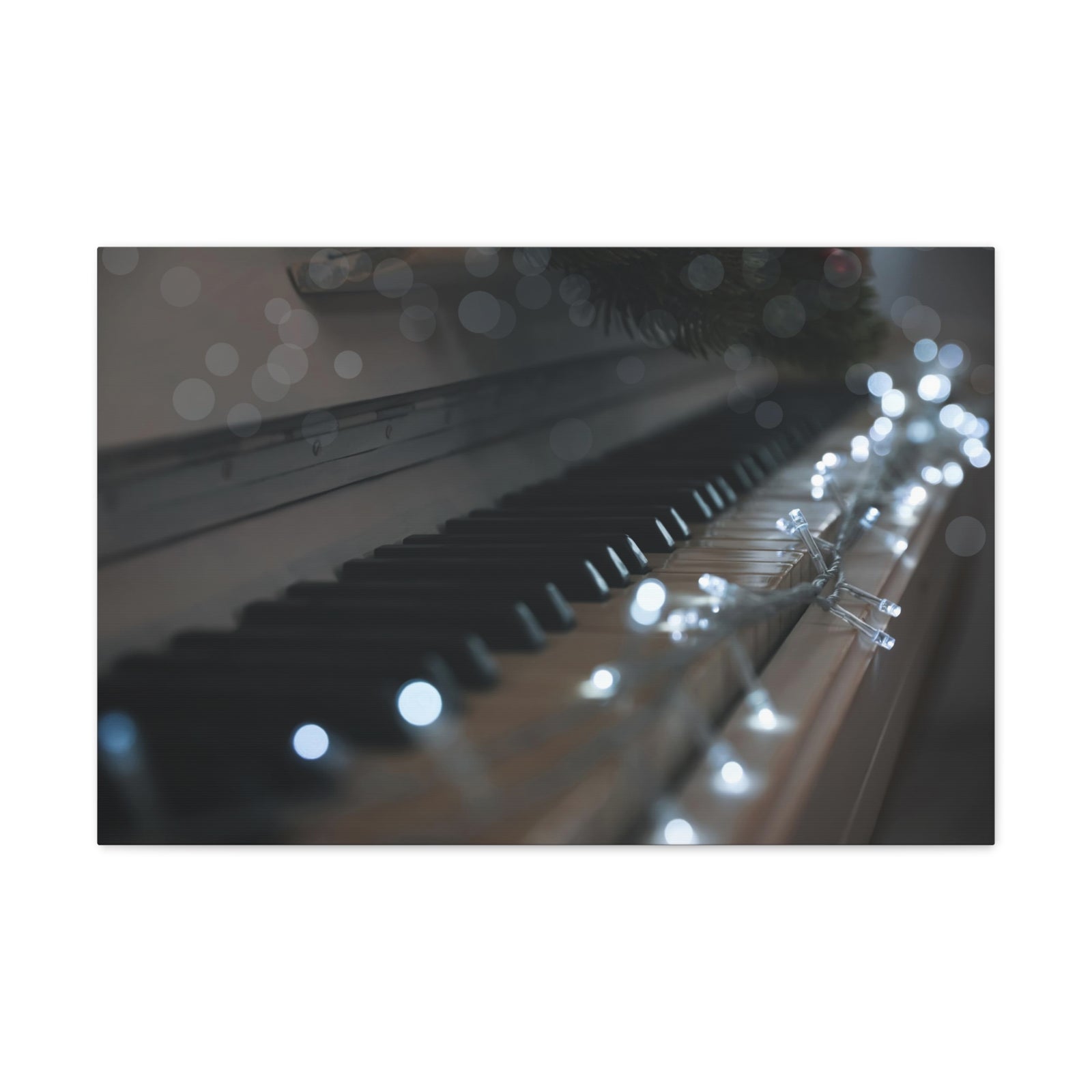 Glowing Fairy Lights on Piano Keys Music Lover's Delight Piano Keyboard Canvas Wall Art for Home Decor Ready-to-Hang-Express Your Love Gifts