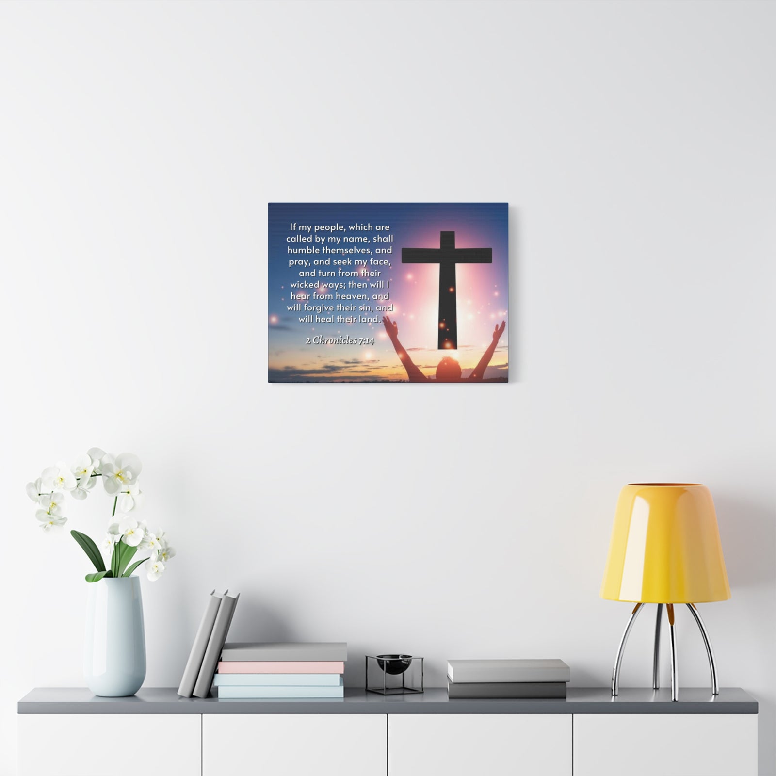 Scripture Walls Hear From Heaven 2 Chronicles 7:14 Bible Verse Canvas Christian Wall Art Ready to Hang-Express Your Love Gifts