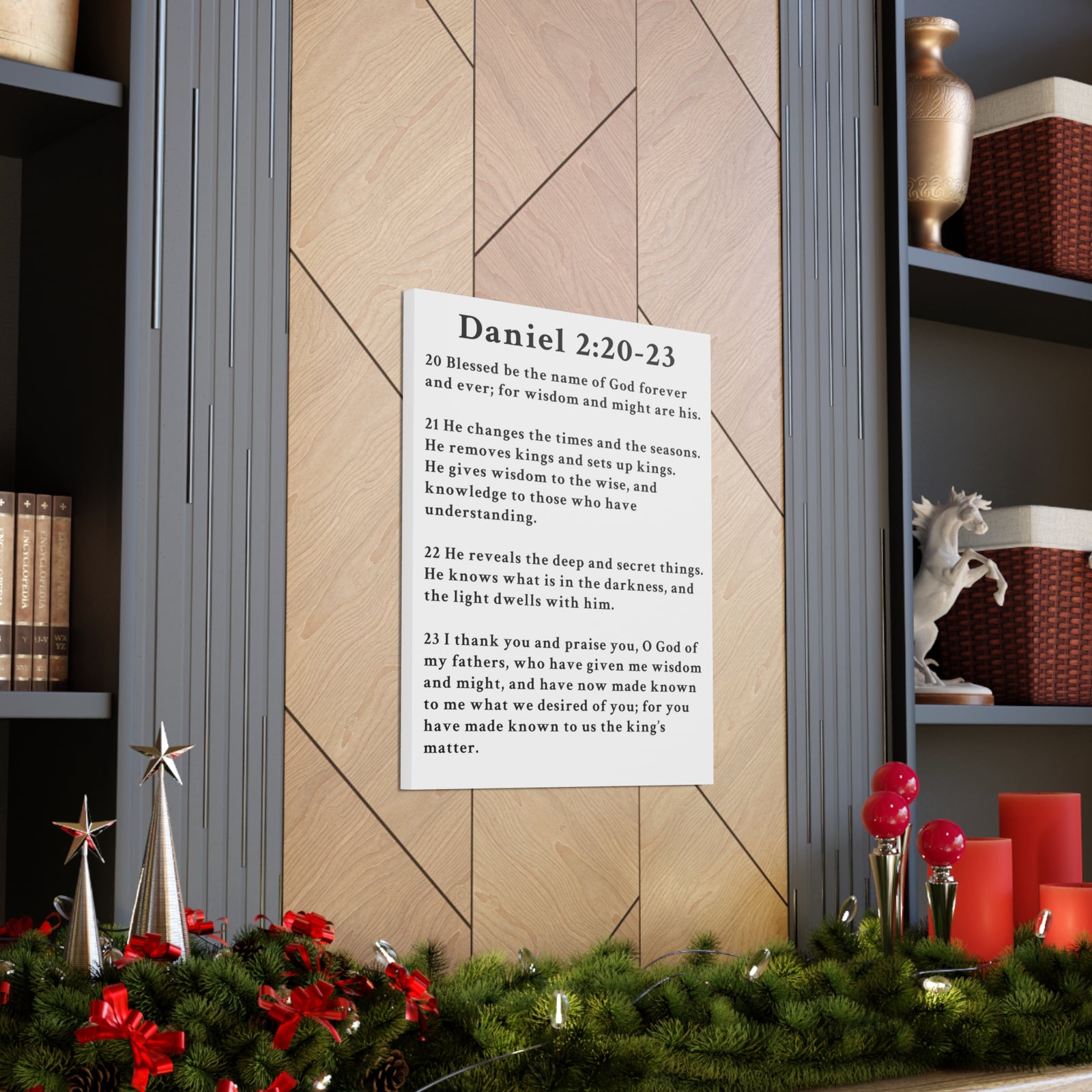 Scripture Walls Daniel 2:20-23 Daniel's Prayer of Praise Bible Verse Canvas Christian Wall Art Ready to Hang Unframed-Express Your Love Gifts