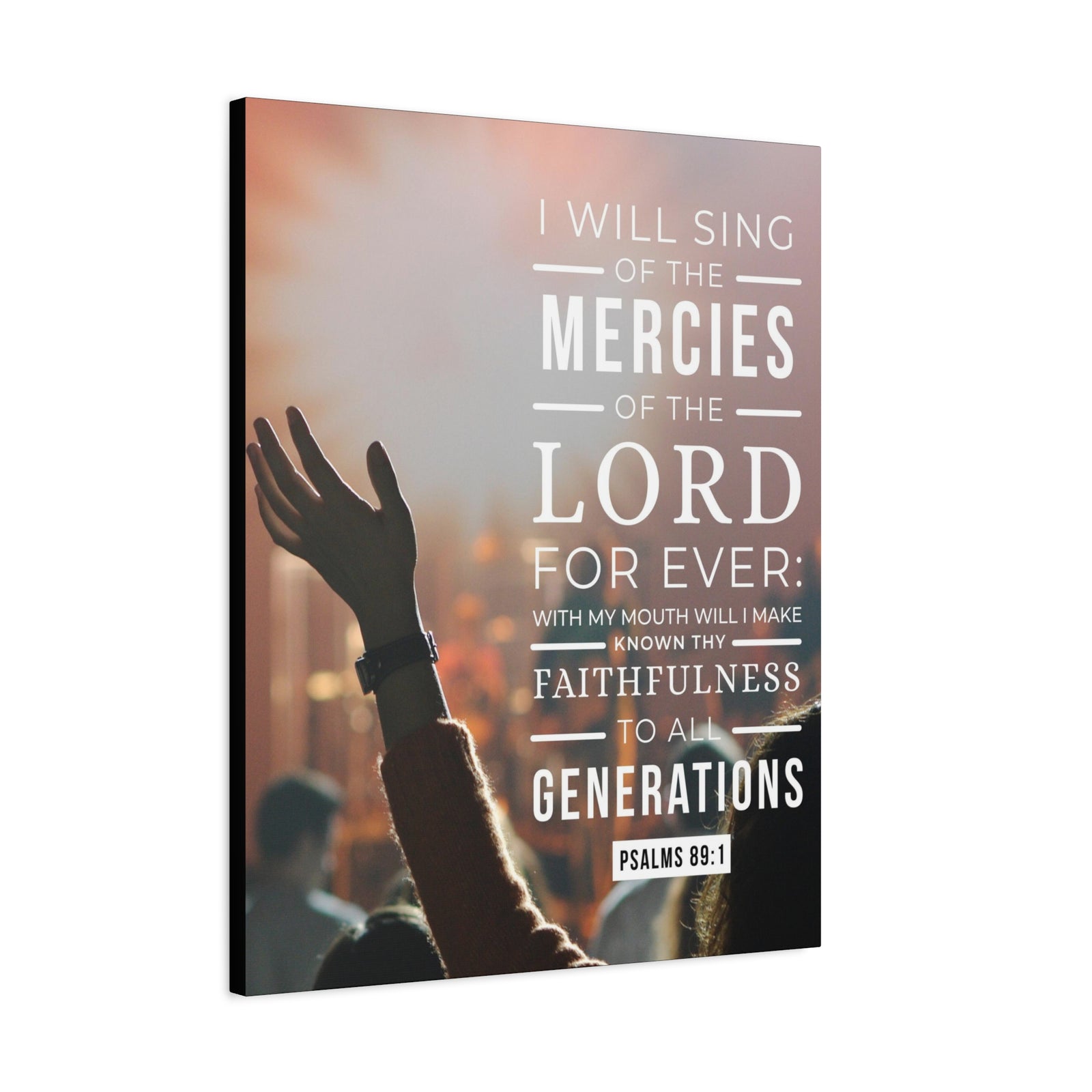 Scripture Canvas Faithfulness To All Psalm 89:1 Christian Wall Art Bible Verse Print Ready to Hang-Express Your Love Gifts