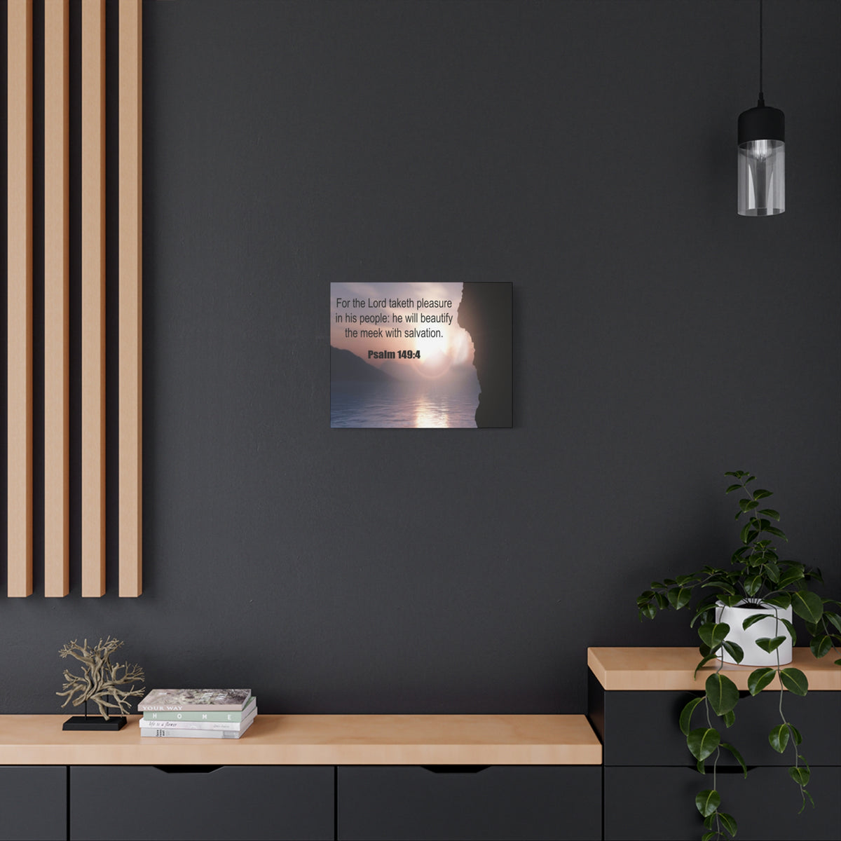 Scripture Canvas Beutify the Meek Psalm 149:4 Christian Wall Art Bible Verse Print Ready to Hang-Express Your Love Gifts