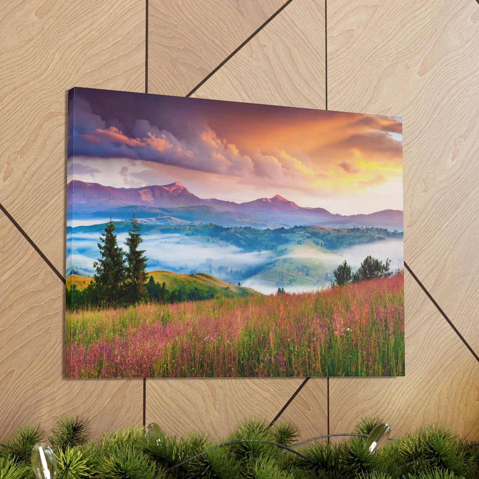 Majestic Mountain Mystic Forest Nature Wilderness Photography Canvas Wall Art for Home Decor Ready-to-Hang-Express Your Love Gifts