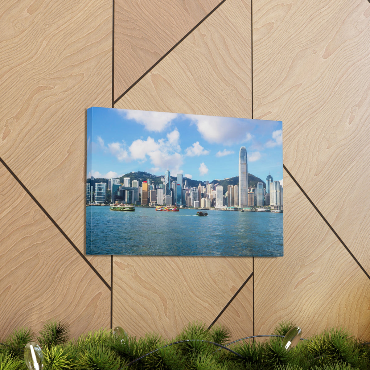 Hong Kong Daytime Skyline Canvas Artwork High-Quality Breathtaking Stunning Cityscape for Home Decor Ready to Hang-Express Your Love Gifts