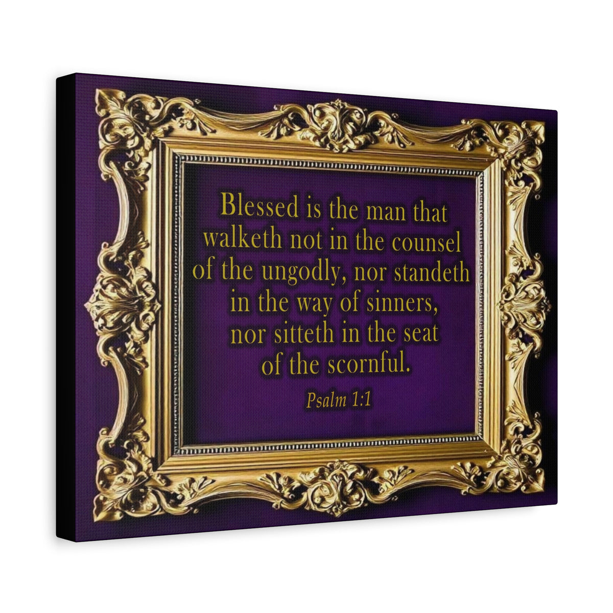 Scripture Walls Psalm 1:1 KJV Bible Verse Canvas Christian Wall Art Ready to Hang Unframed-Express Your Love Gifts