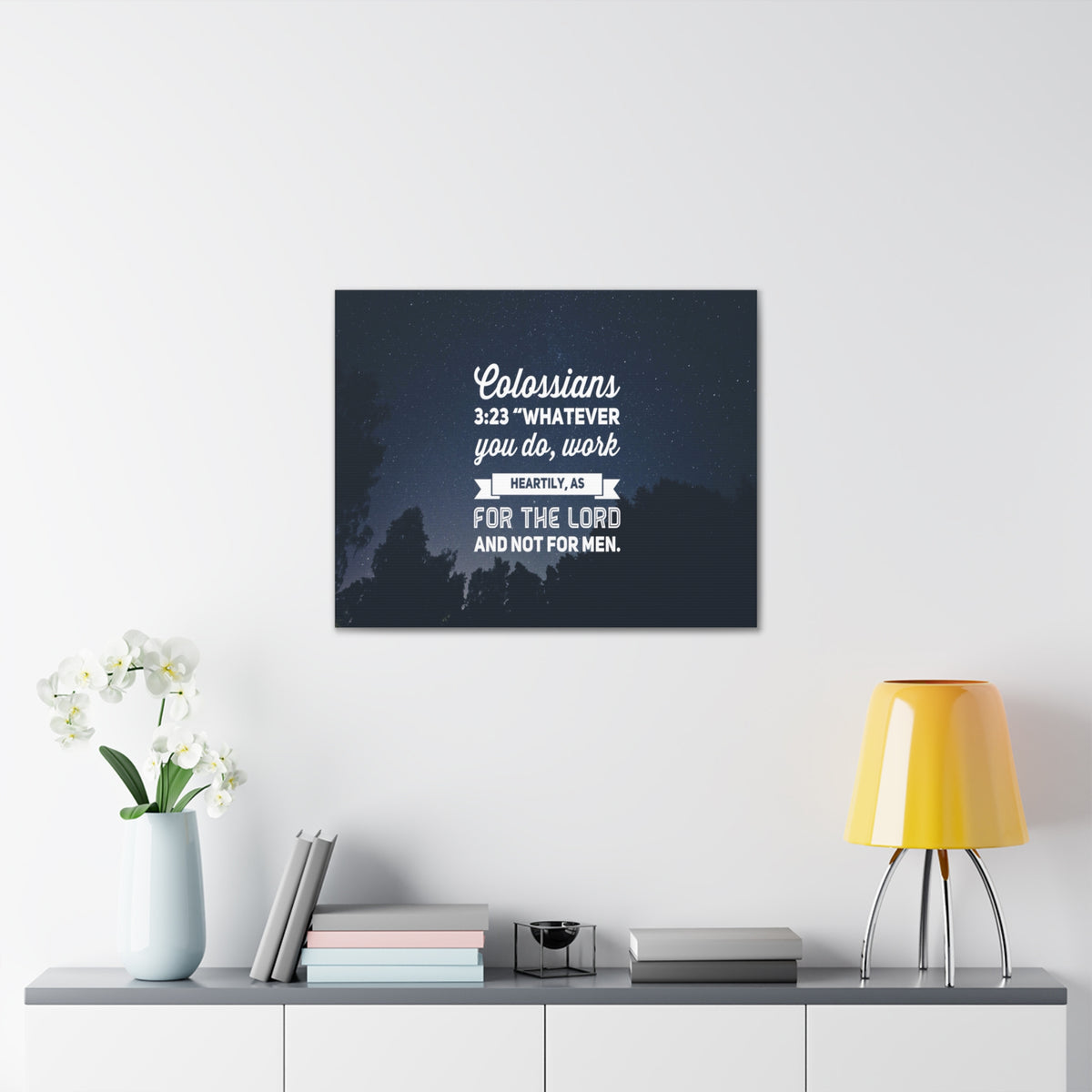 Scripture Canvas For The Lord Colossians 3:23 Christian Wall Art Bible Verse Print Ready to Hang-Express Your Love Gifts