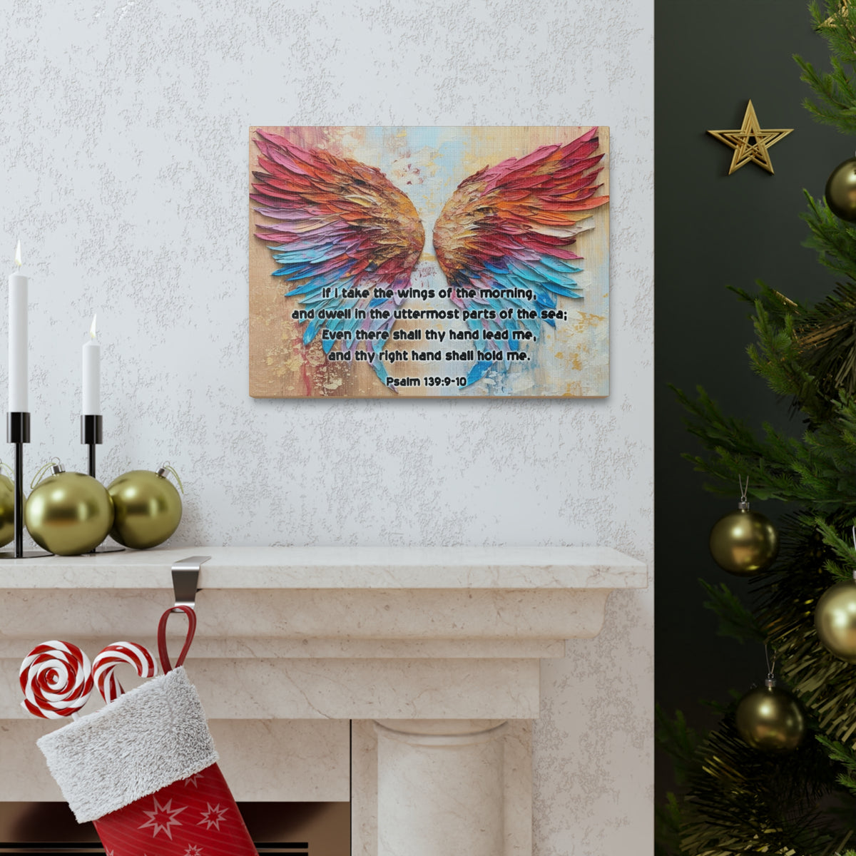 Scripture Walls Wings of the Morning Psalm 139:9-10 Christian Wall Art Print Ready to Hang Unframed-Express Your Love Gifts