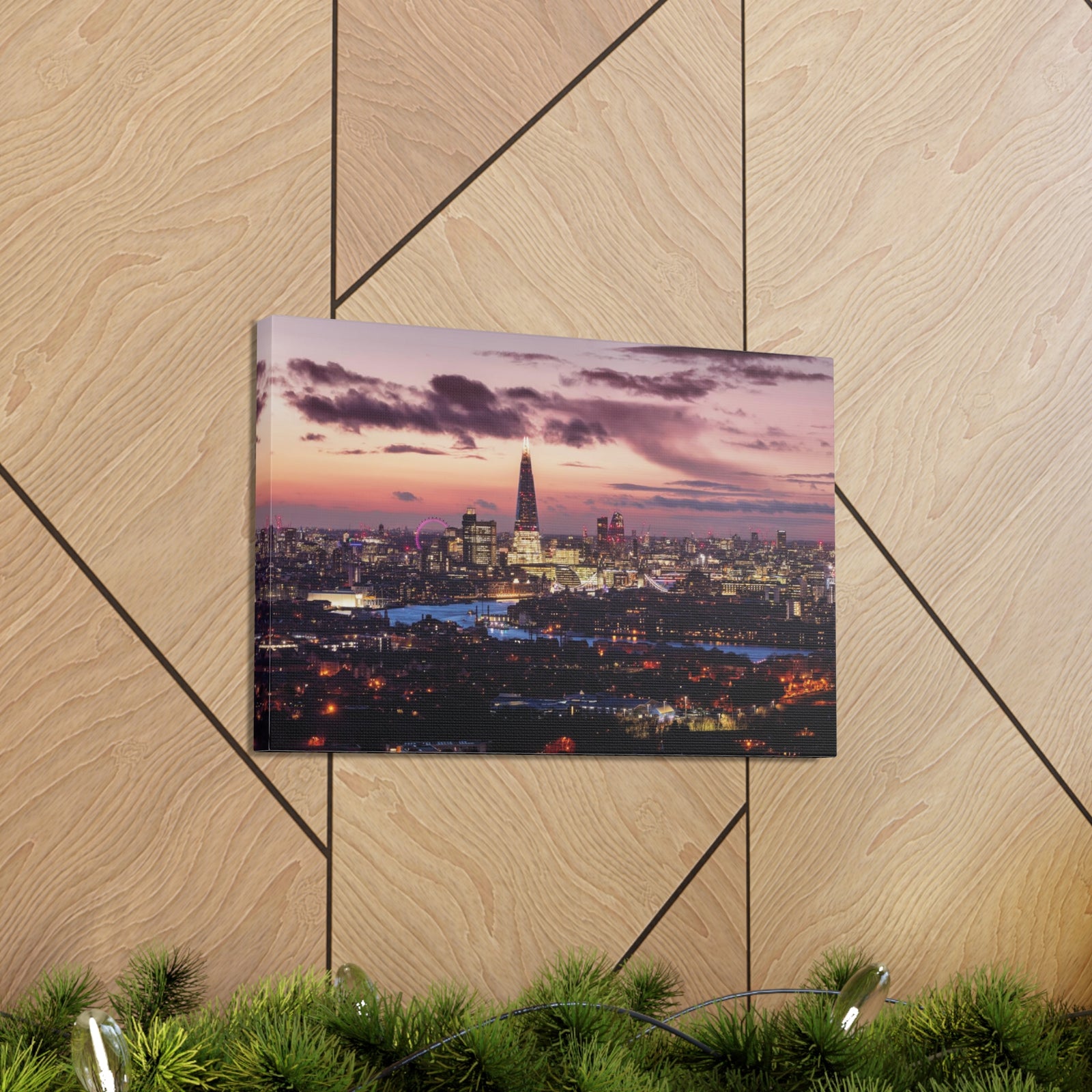 London Night Skyline Canvas Artwork High-Quality Breathtaking Stunning Cityscape for Home Decor Ready to Hang-Express Your Love Gifts