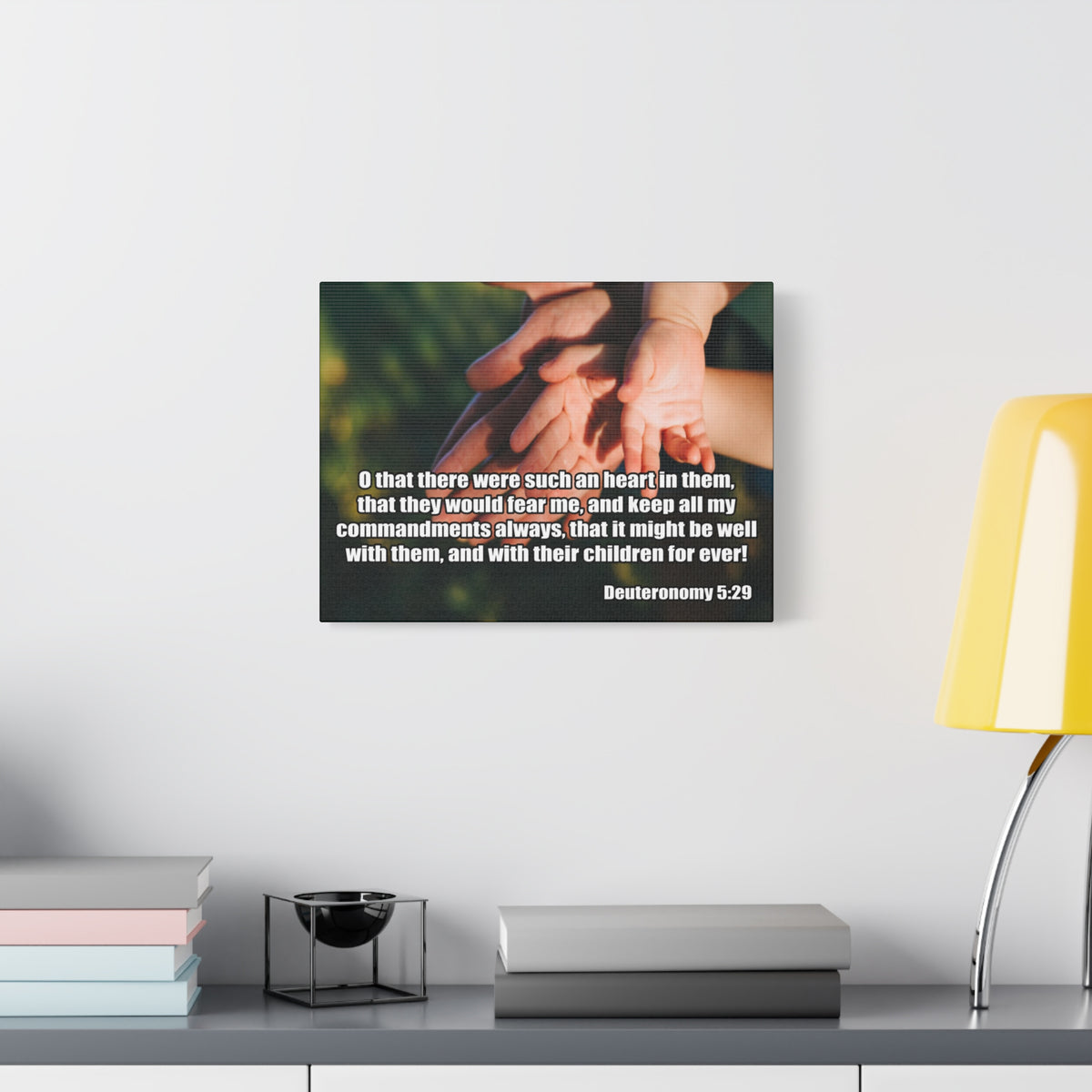 Bible Verse Canvas Keep All My Commandments Deuteronomy 5:29 Christian Home Décor Wall Art Scripture Ready to Hang Faith Print-Express Your Love Gifts
