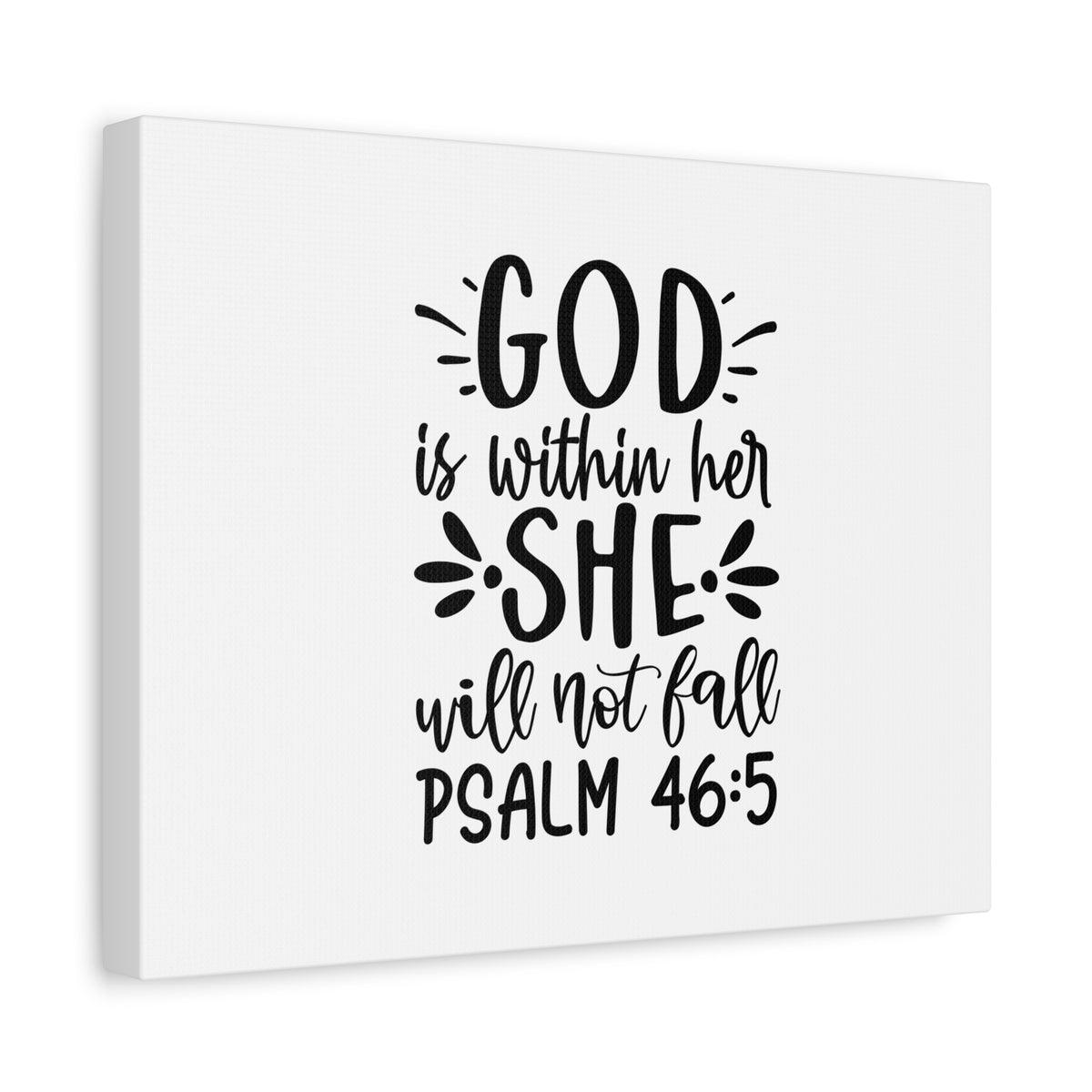 Scripture Canvas Will Not Fall Psalm 46:5 Christian Wall Art Bible Verse Print Ready to Hang-Express Your Love Gifts