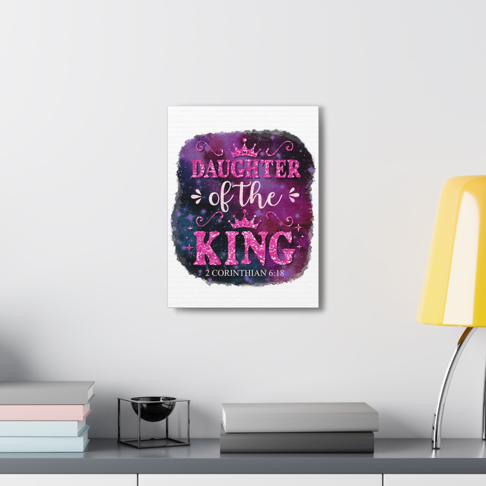 Scripture Walls 2 Corinthian 6:18 Daughter of the King Bible Verse Canvas Christian Wall Art Ready to Hang Unframed-Express Your Love Gifts