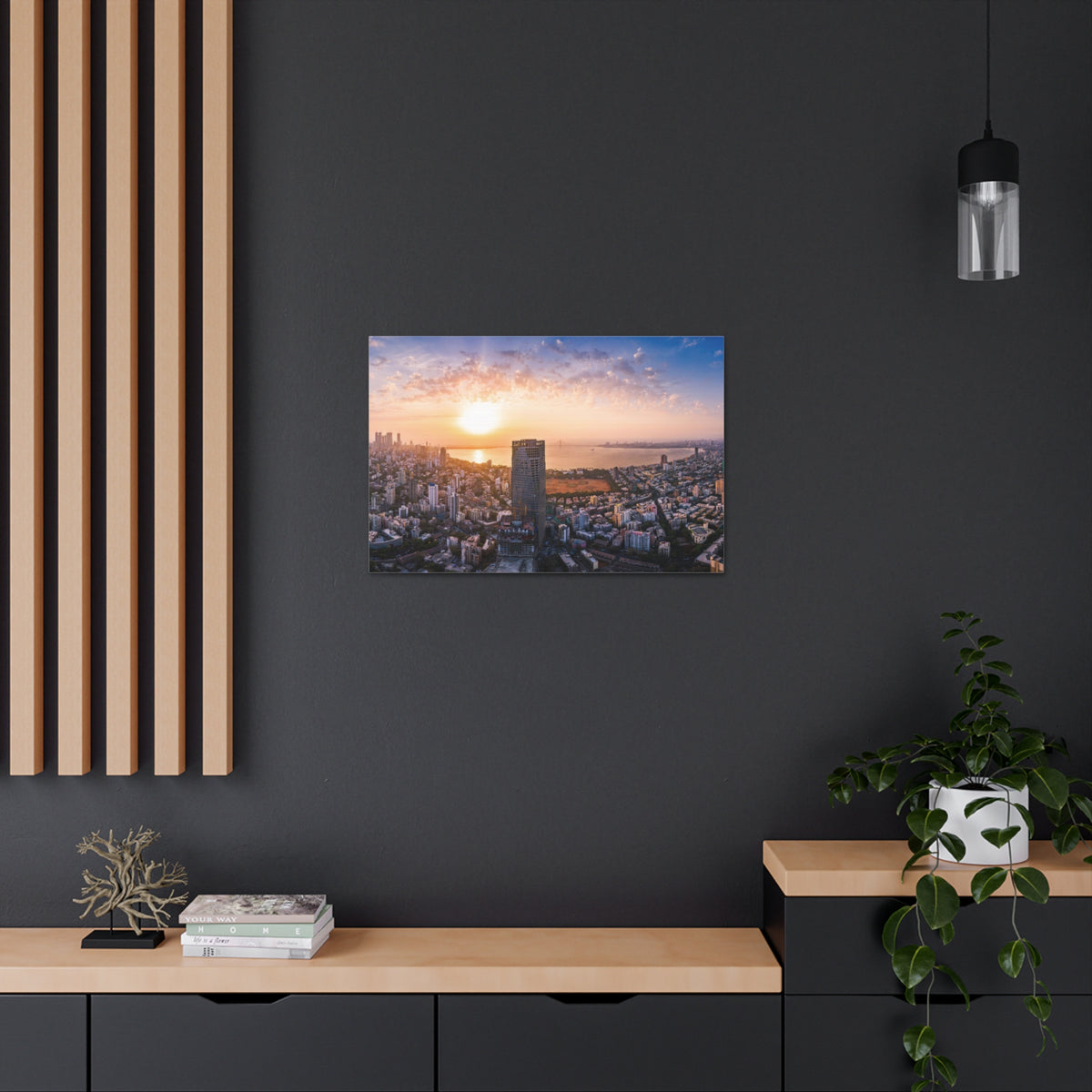 Mumbai Daytime Skyline Canvas Artwork High-Quality Breathtaking Stunning Cityscape for Home Decor Ready to Hang-Express Your Love Gifts