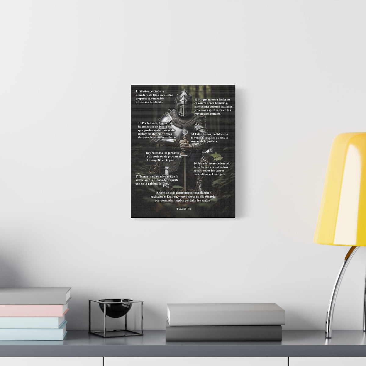 Scripture Walls Armor Of God Ephesians 6:11-18 Spanish Soldier Kneels Christian Wall Art Print Ready to Hang Unframed-Express Your Love Gifts