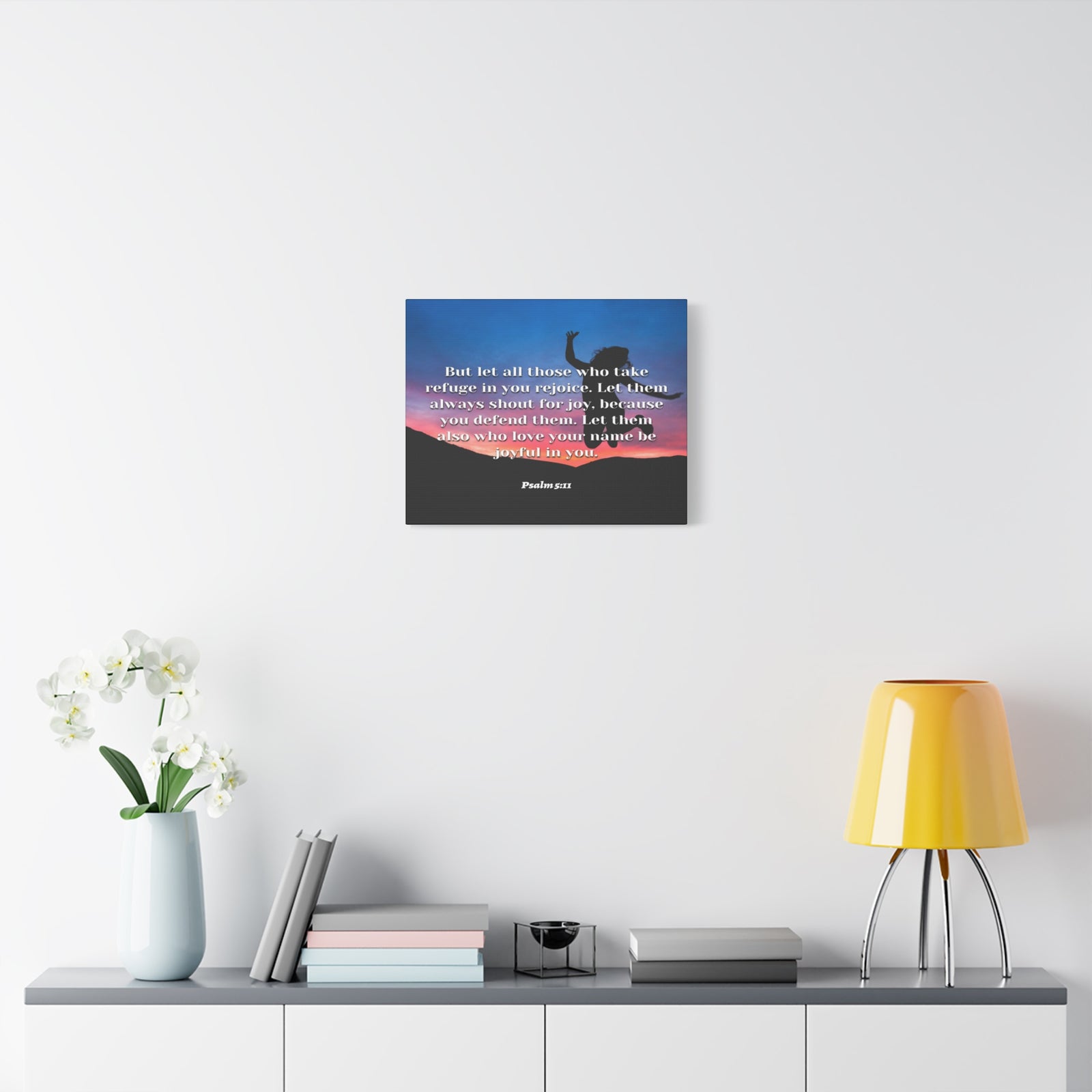 Scripture Canvas Trust In You Psalm 5:11 Christian Wall Art Bible Verse Print Ready to Hang-Express Your Love Gifts