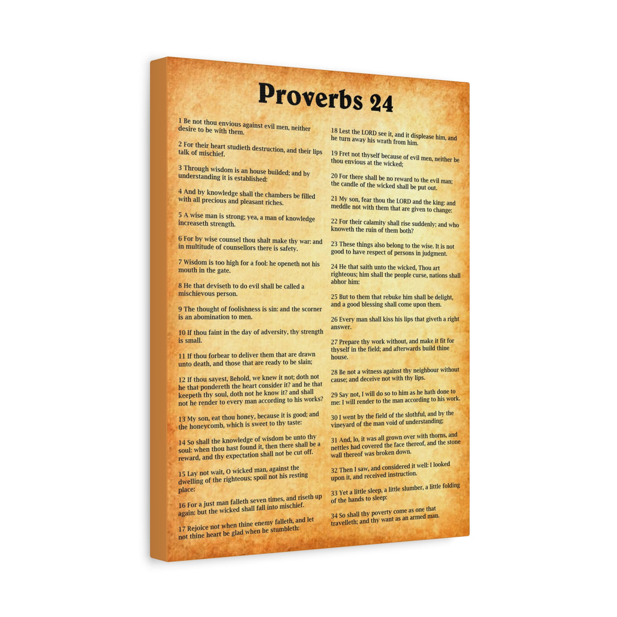 Scripture Walls Proverbs Chapter 24 Gold Bible Canvas Christian Wall Art Ready to Hang Unframed-Express Your Love Gifts