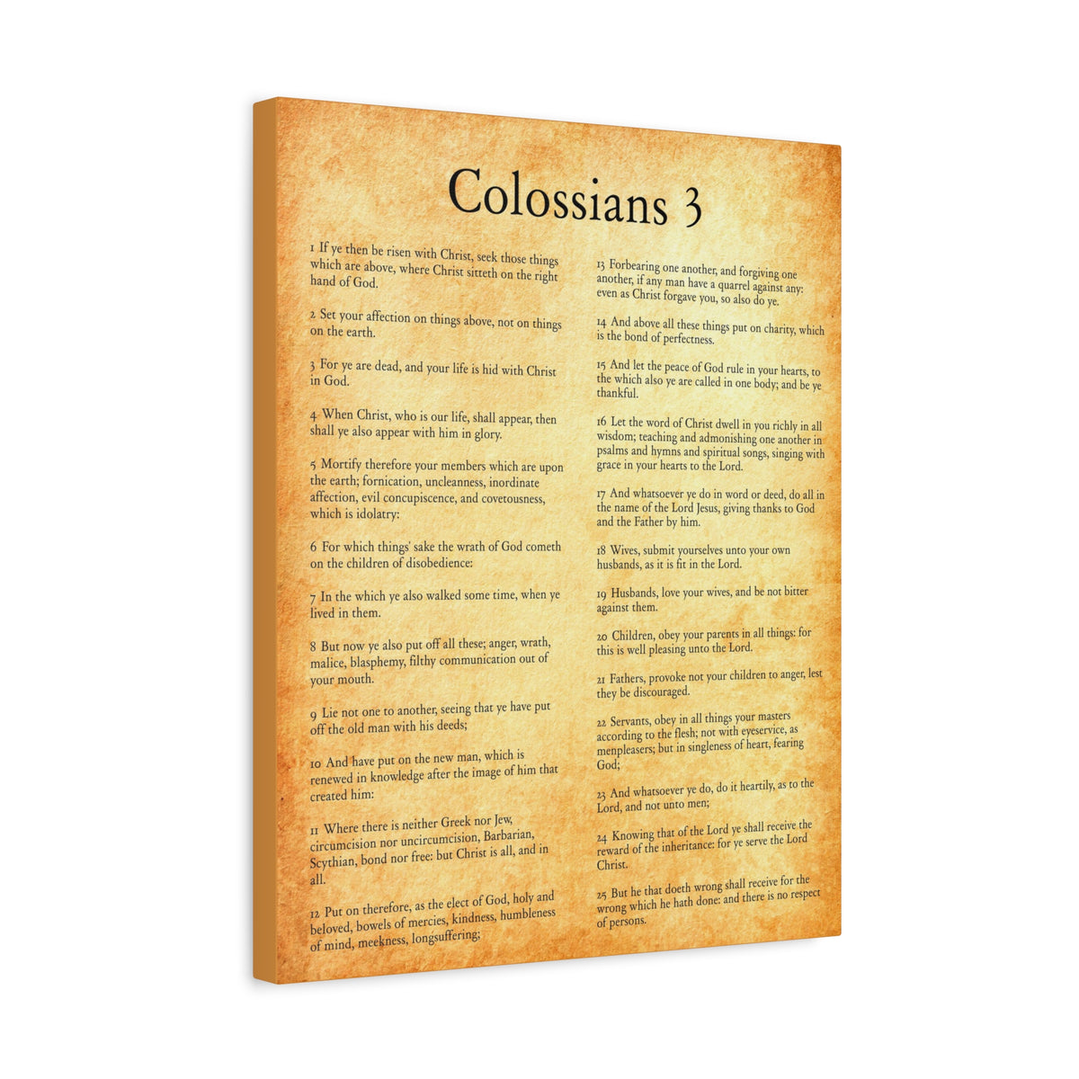 Scripture Walls Colossians 3 Put On The New Gold Bible Verse Canvas Christian Wall Art Ready to Hang-Express Your Love Gifts