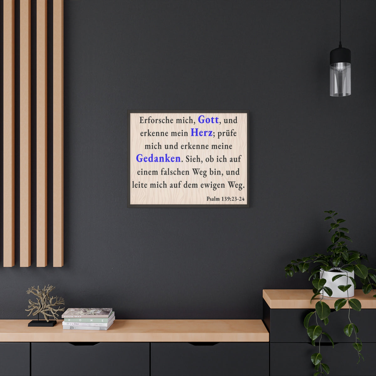 Scripture Walls Psalm 139:23-24 Search Me God German Bible Verse Canvas Christian Wall Art Ready to Hang Unframed-Express Your Love Gifts