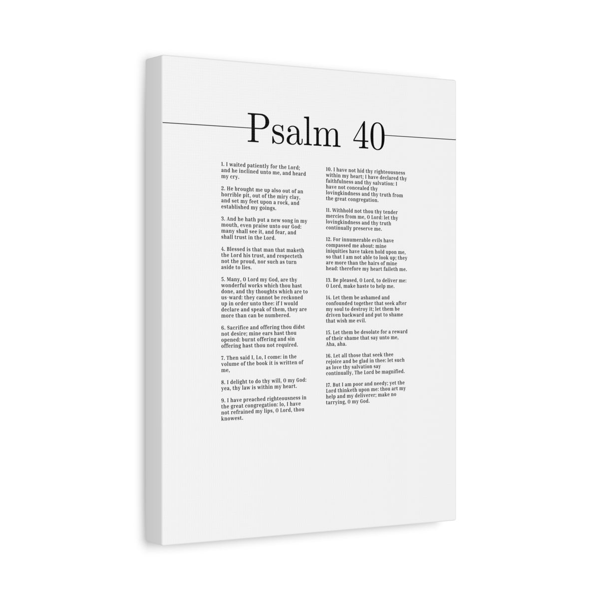 Scripture Canvas Shall Trust In The Lord Psalm 40 Christian Wall Art Bible Verse Print Ready to Hang-Express Your Love Gifts