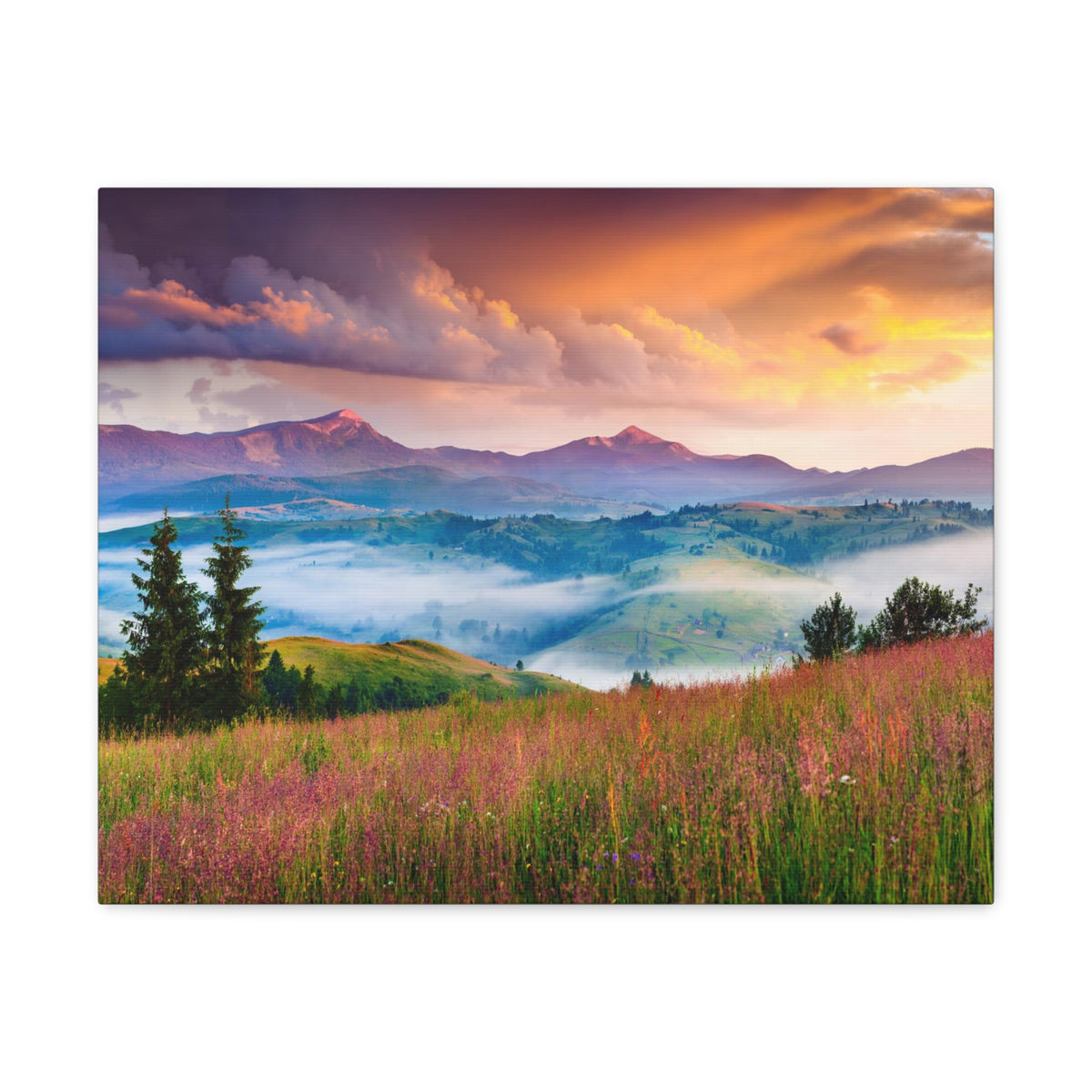 Majestic Mountain Mystic Forest Nature Wilderness Photography Canvas Wall Art for Home Decor Ready-to-Hang-Express Your Love Gifts