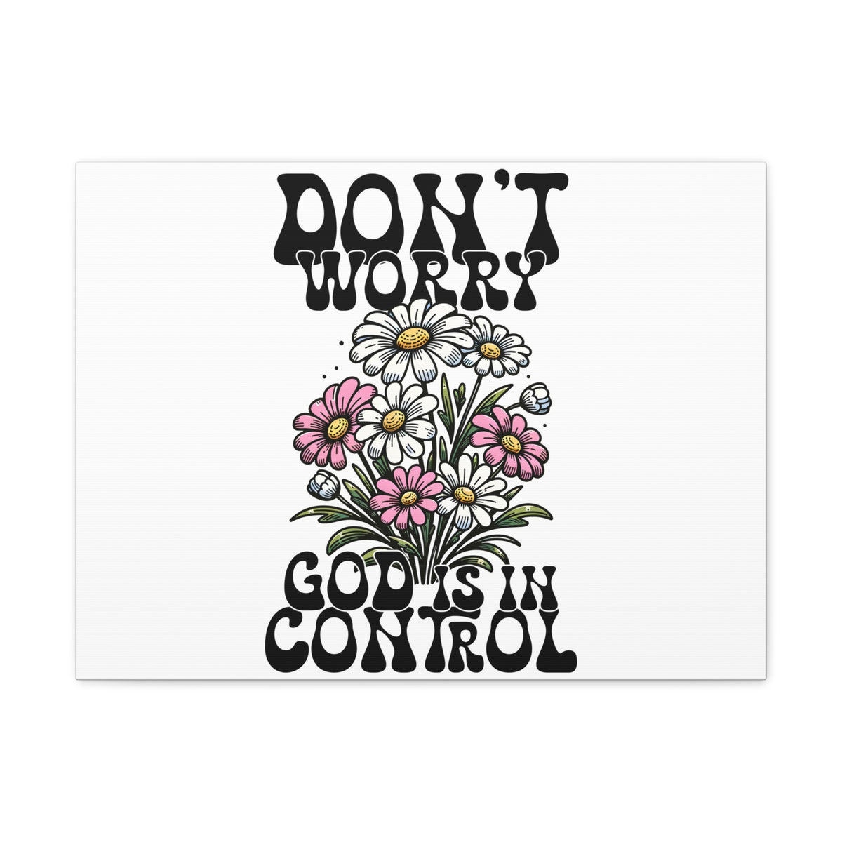 Scripture Walls God is in Control Retro Bible Verse Canvas Christian Wall Art Ready to Hang Unframed-Express Your Love Gifts
