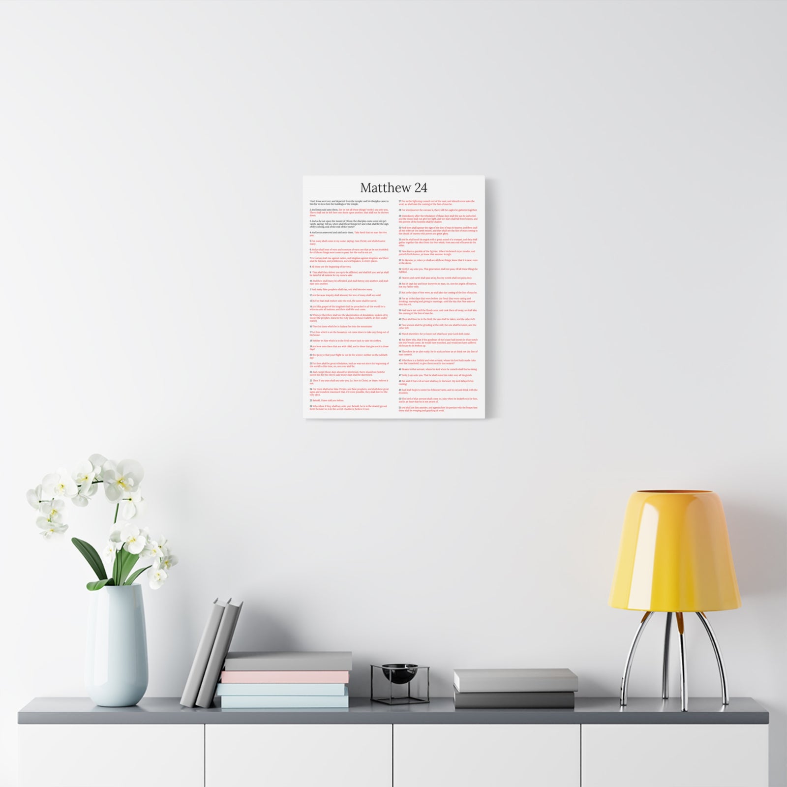 Scripture Walls Christ Words in Red Matthew 24 Chapter Christian Wall Art Print Ready to Hang Unframed-Express Your Love Gifts