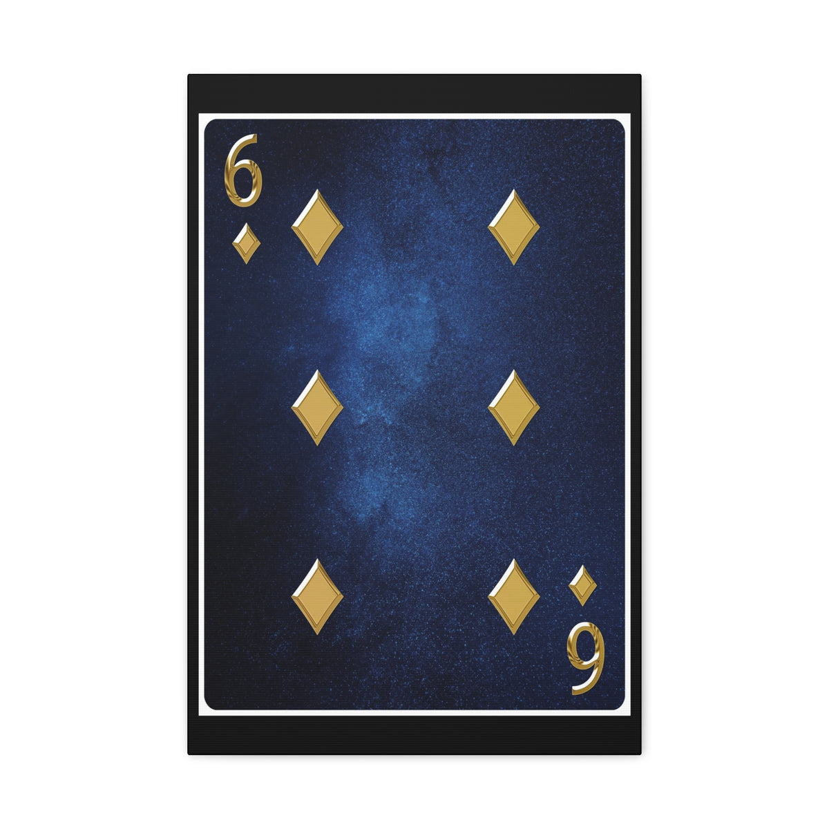 Six Of Diamonds Space Background Playing Card Canvas Wall Art for Home Decor Ready-to-Hang-Express Your Love Gifts
