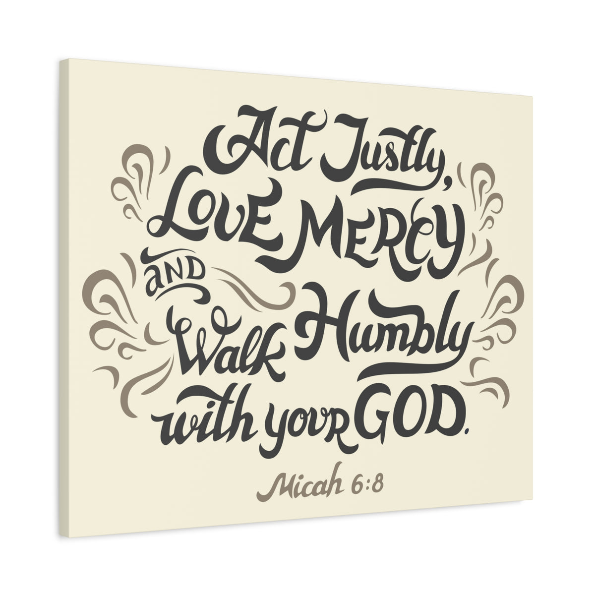 Scripture Canvas Act Justly Walk Humbly Micah 6:8 Christian Wall Art Bible Verse Print Ready To Hang-Express Your Love Gifts